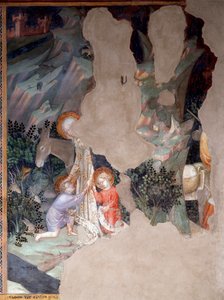 Møtet mellom Maria og Jesus med døperen Johannes som barn, detalj (Fresco av Lorenzo Salimbeni