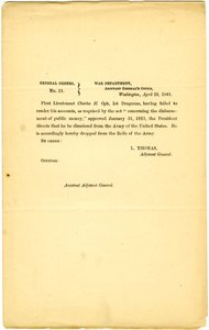 Generelle ordrer, nr. 11, krigsavdeling, generaladjutantens kontor, Washington, 23. april 1861 av Lorenzo Thomas