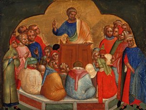 Apostelen Peter Preaching Predella Panel, ca 1370.