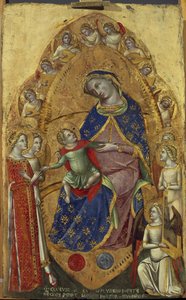 The Mystical Marriage of St. Catherine - Tempera på tre av Lorenzo Veneziano