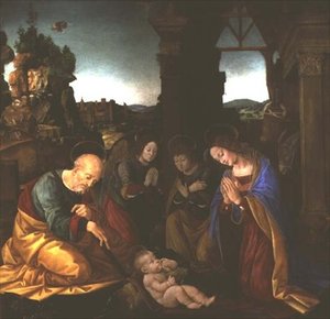 Madonna elsker Kristusbarnet av Lorenzo di Credi