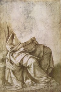 Studie av en figur som representerer astronomi (penn og blekk med vask) av Lorenzo di Credi