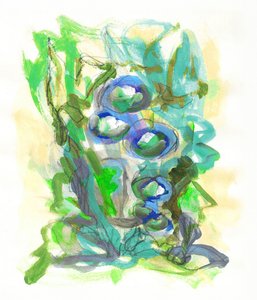 Grønne og blå blomster av Lori Ann Folz