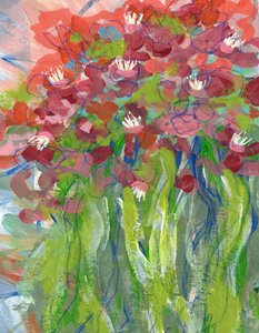 Levende, abstrakt blomstermotiv
