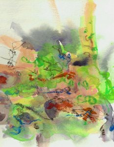 Levende, organisk abstrakt kunst av Lori Ann Folz