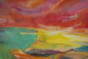 Between Land and Sea, Landscape, 2016, (fotografi, detalj av maleri)