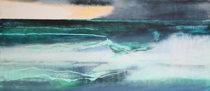 Seascape, (olje og skjellakk på gesso)