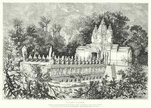 Porten til Angkor, Kambodsja (gravering) av Louis (after) Delaporte