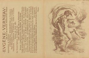 Dans naken og reklame for Eugène Verneaus "Dekorative trykk" [verso] av Louis Anquetin
