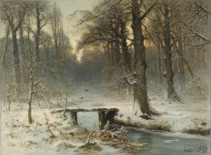 En januarkveld i Haag-skogen. 1875