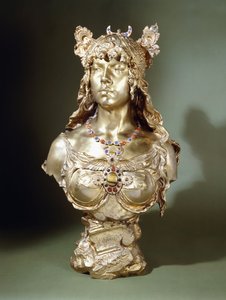 Salammbo (perlesett, byste av forgylt bronse) av Louis Auguste Moreau