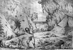 Three times the terrain trembled under my feet engraving after M. de Sainson