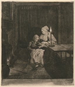 Mor lærer sønnen sin L