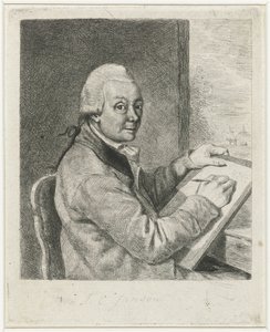 Portrett av kunstneren Johannes Janson, tegning av Louis Bernard Coclers