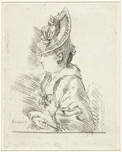 Portret van een jonge dame met hoed in profiel naar links   1332540   no       norwegian Successfully Translated  Original: Map of the ancient earthworks at Loughton Camp made around AD 52 in Epping Forest, Essex, 1876 Translat: Map of the ancient earthwor