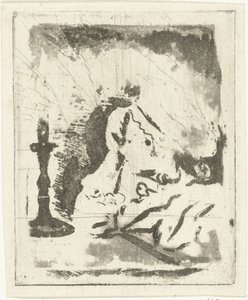 Studiebord med lysekrone av Louis Bernard Coclers