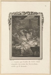 Hungersnød etter ordre fra Ceres kommer til å spre giften på Eresicthon, mens han sov av Louis Binet after Jean Michel Moreau