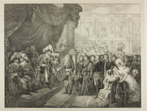Mottak av Directory, plate 29 fra The Political and Military Life of Napoleon av Louis Boulanger
