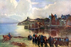 Tenby slott og havn, Pembrokeshire, Wales, 1924-1926