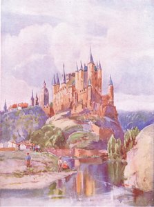 Alcazar, Segonia, fra Hutchinsons Picturesque Europe utgitt av Hutchinson & Son, ca. 1930