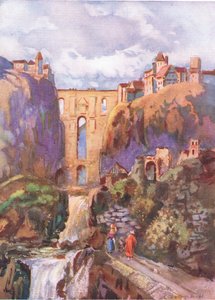 Tajo Ronda, fra Hutchinsons Picturesque Europe utgitt av Hutchinson & Son, ca. 1930 av Louis Burleigh Bruhl