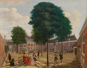 Den store gårdsplassen til Lepers Home, 1735 av Louis Chalon