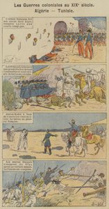 Kolonikriger på 1800-tallet, Algerie, Tunisia (farge litho) av Louis Charles (after) Bombled