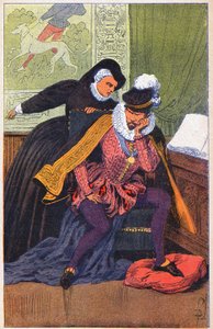 Catherine de Medicis og hennes sønn Charles IX av Louis Charles Bombled