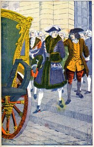 Damiens venter på livet til Louis XV av Louis Charles Bombled