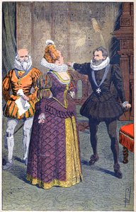Henri IV og Gabrielle d'Estrees av Louis Charles Bombled