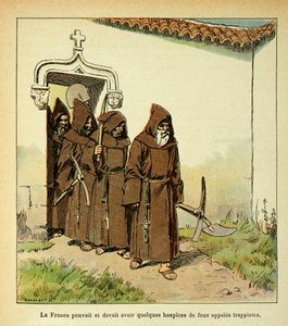 Illustrasjon av Bombled Louis (1862-1927) fra boken "The Memorial of Saint Helene" av grev Emmanuel de Las Cases (1766-1842): Trappister, privat samling av Louis Charles Bombled