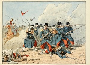 Illustrasjon fra "The Heros of the Siecle", anekdotiske resiter av Dick de Lonlay og illustrert av Louis Bombled (1862-1927) av Louis Charles Bombled
