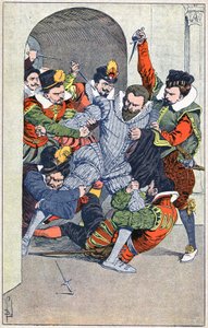 Mordet på Henri I, hertugen av Guise, i Blois i 1588. av Louis Charles Bombled