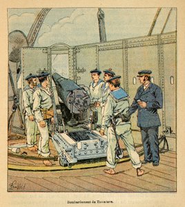 The War in Madagascar-Anecdotal History of the French Expeditions of 1885–1895 av Henri Galli dit Galllichet (1854–1922), illustrert av Louis Bombled (1862–1927): Bombardement av Tamatave av den franske marinen, privat samling av Louis Charles Bombled