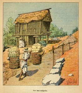 The War in Madagascar-Anecdotal History of the French Expeditions of 1885-1895 av Henri Galli dit Galllichet (1854-1922), illustrert av Louis Bombled (1862-1927): A Malagasy case in the 19th century, Private Collection av Louis Charles Bombled
