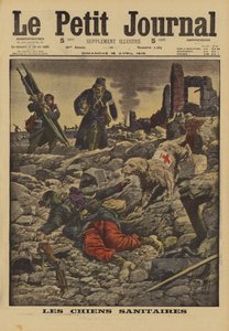 Bruke redningshunder for å søke etter sårede, Frankrike, første verdenskrig, 1915 av Louis Charles Bombled