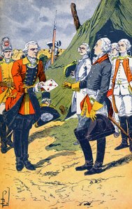 Washingtown mottar overgivelsen av Yorktown av Louis Charles Bombled