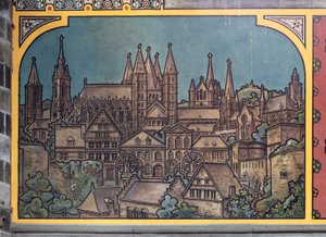 Jernbanestasjonsbygning (Sint-Pietersstation). Interiør. 1912. Entreen. av Louis Cloquet