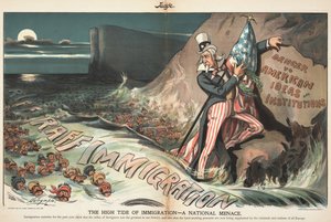 The High Tide of Immigration - En nasjonal trussel. Judge Magazine, 22. august 1903, 1903.