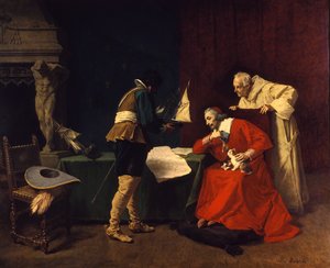 Richelieu studerer angrepsplanene for beleiringen av La Rochelle av Louis Debras