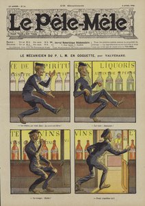 P.L.M.-mekanikeren på flukt. Illustrasjon for Le Pele-Mele, 1906