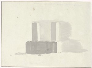 Gammel sarkofag som tjener som drikkekar i Terracina Sarcophage ancien, servant d