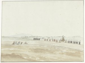 Prosess i omgivelsene av Cerignola Prosesjon som forlater Cerignola (tittel på objekt) Reiser i Italia, Sicilia og Malta - 1778 (serietittel) av Louis Ducros