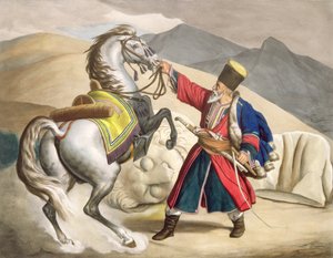 En tartar med sin hest, gravert av Thierry Brothers, 1825 av Louis Dupré