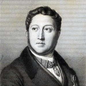 Portrett av komponisten Gioachino Antonio Rossini 1792-1868, 1836. av Louis Dupré