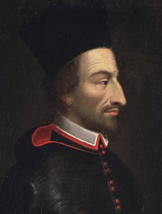 Portrett av Cornelius Jansen, kalt Jansenius, biskop av Ypres, detalj (olje på lerret av Louis Dutielt