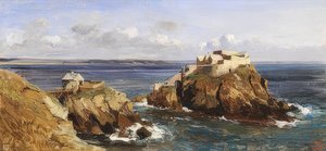 Utsikt over festningen Bertheaume av Eugene Isabey