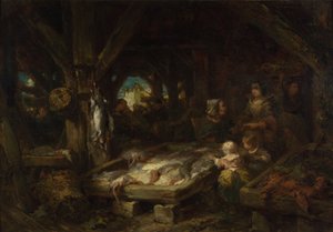 Fiskemarkedet, Dieppe, 1845 av Eugene Isabey