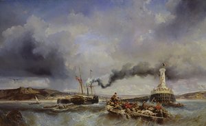Utsikt over havnen i Boulogne fra havet, 1843