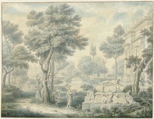 Arkadisk landskap med en grav av Louis Fabritius Dubourg